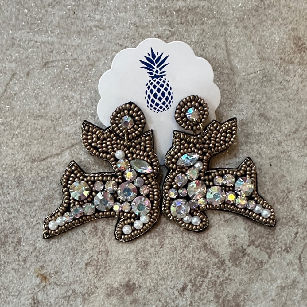 Reindeer Shaped Rhinestone Earrings